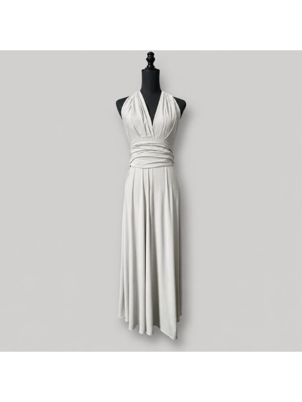 Von Vonni Convertible Maxi Dress One Size 2-12 Gray Infinity Bridesmaid Gown